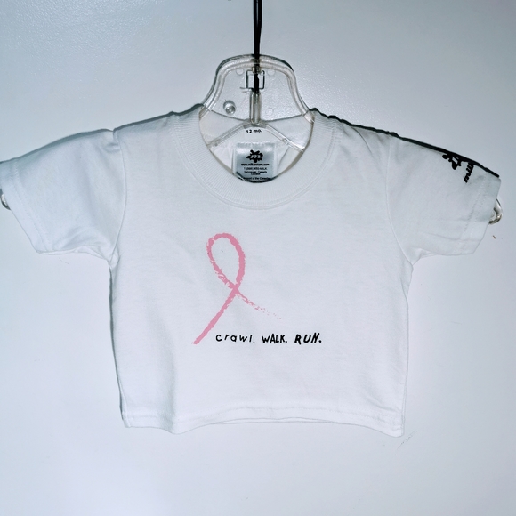 MILK FACTORY DESIGNS | Pink Ribbon Tee | crawl. WALK. RUN. - Picture 8 of 9